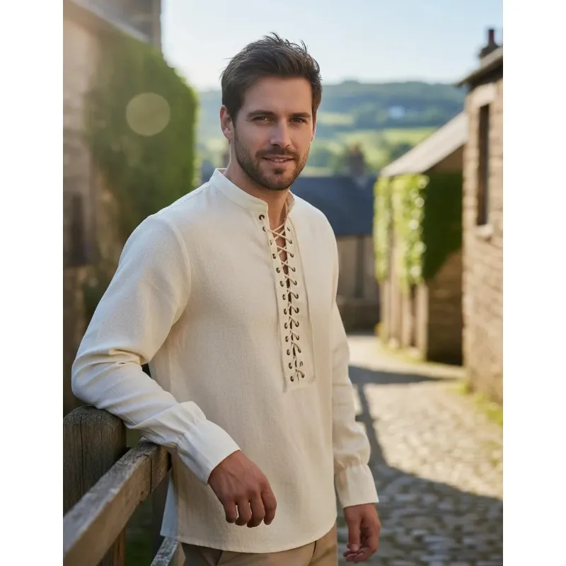 

2026Men's Renaissance Doctor Strange Costume Top Cotton Shirts