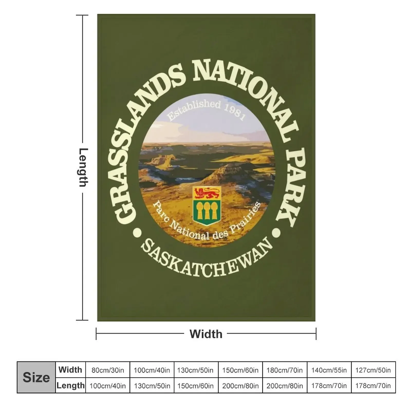 Grasslands National Park (NP) Überwurfdecke für Babys für dekoratives Sofa, personalisierte Geschenkdecken