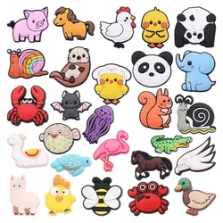 Breloques de chaussures en PVC pour enfants, jolies décorations d'animaux, poussin, escargot, over, KrasnoPVC, sandales pour enfants, cadeau d'anniversaire bricolage, 1-27 pièces