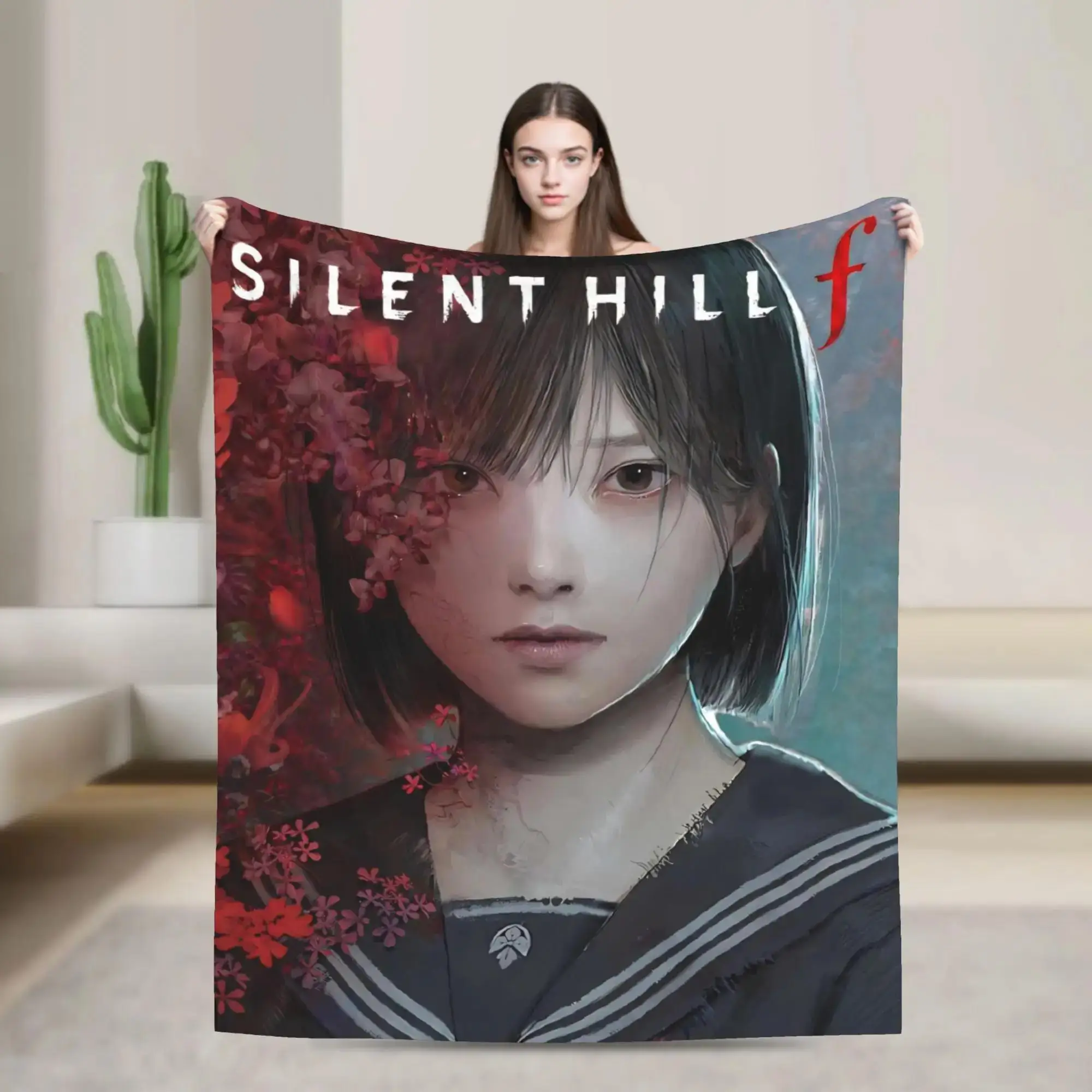 

Плед из плюша, вдохновленный игрой Silent Hill, очень теплый, декоративный, фланелевый, для дивана, кровати, кресла, покрывало