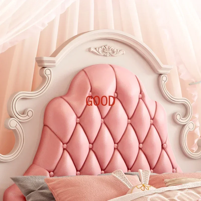 

Детская кровать Princess Luxury из американского дерева, розовая, с подушкой, для детей, кровать-чердак, мебель для спальни, размер Queen