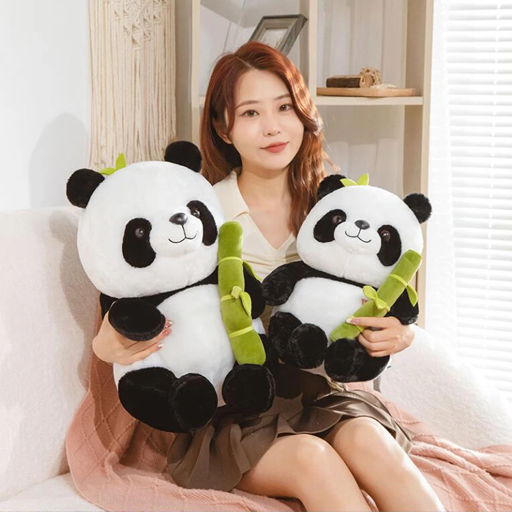 

Cartoon Panda Eat Bamboo Shoots Stuffed Children Plush Toy