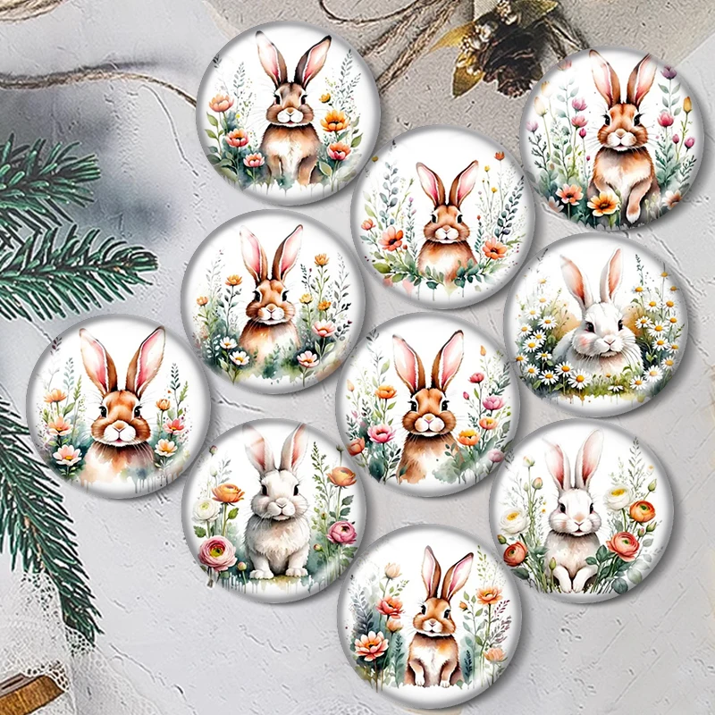 

Easter Bunny 12/18/20/25mm glass cabochon bracelet pendant rings for jewelry demo earrings back Making findings