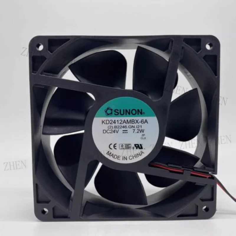

Y FOR SUNON KD2412AMBX-6A 12038 DC24V 7.2W 12CM 2-Wire Inverter Cooling Fan