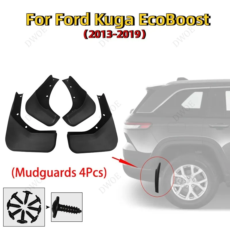 

DWOE Car Front and rear tires 4Pcs waterproof splash protection Fender for Ford Kuga EcoBoost 2013 2014 2015 2016 2017 2018 2019