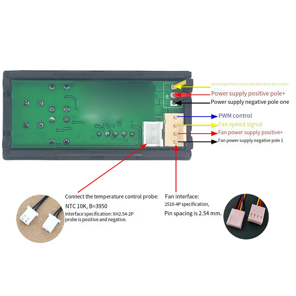 Regulador de velocidade de controle de temperatura do ventilador com display digital de velocidade de temperatura para sinais PWM para controle de velocidade do ventilador de quatro fios