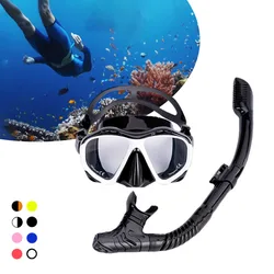 Máscara de mergulho subaquático para adultos, óculos anti-nevoeiro, anti-vazamento, equipamento de snorkel seco completo, conjunto de tubo de respiração