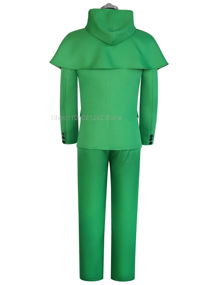 Comic Film Dr. Victor Doctor Von Downy Cosplay Dooms Evil Costume Cloak Green Mens Suit Cape Halloween Party Roleplay Outfit