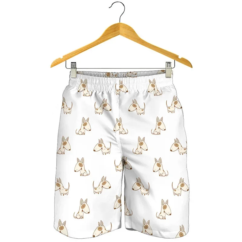 

Мультяшные милые бультерьеры, пляжные шорты с 3D принтом, мужские плавки с рисунком собаки, летние каникулы, шорты для серфинга, мужские шорты