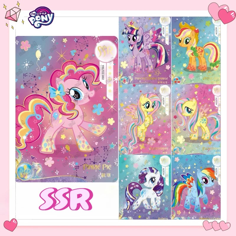 Hasbro Genuine My Little Pony Card Rainbow SSR Fluttershy Rarity Anime Peripheral Girl Cute Christmas Birthday Gift Collection