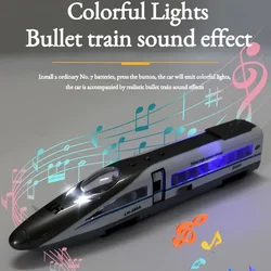 Juguetes de simulación de inercia para niños, tren de coche, autobús escolar CRH, modelo de coche de tráfico, iluminación colorida y sonido, juguete de estudio para niños, regalo