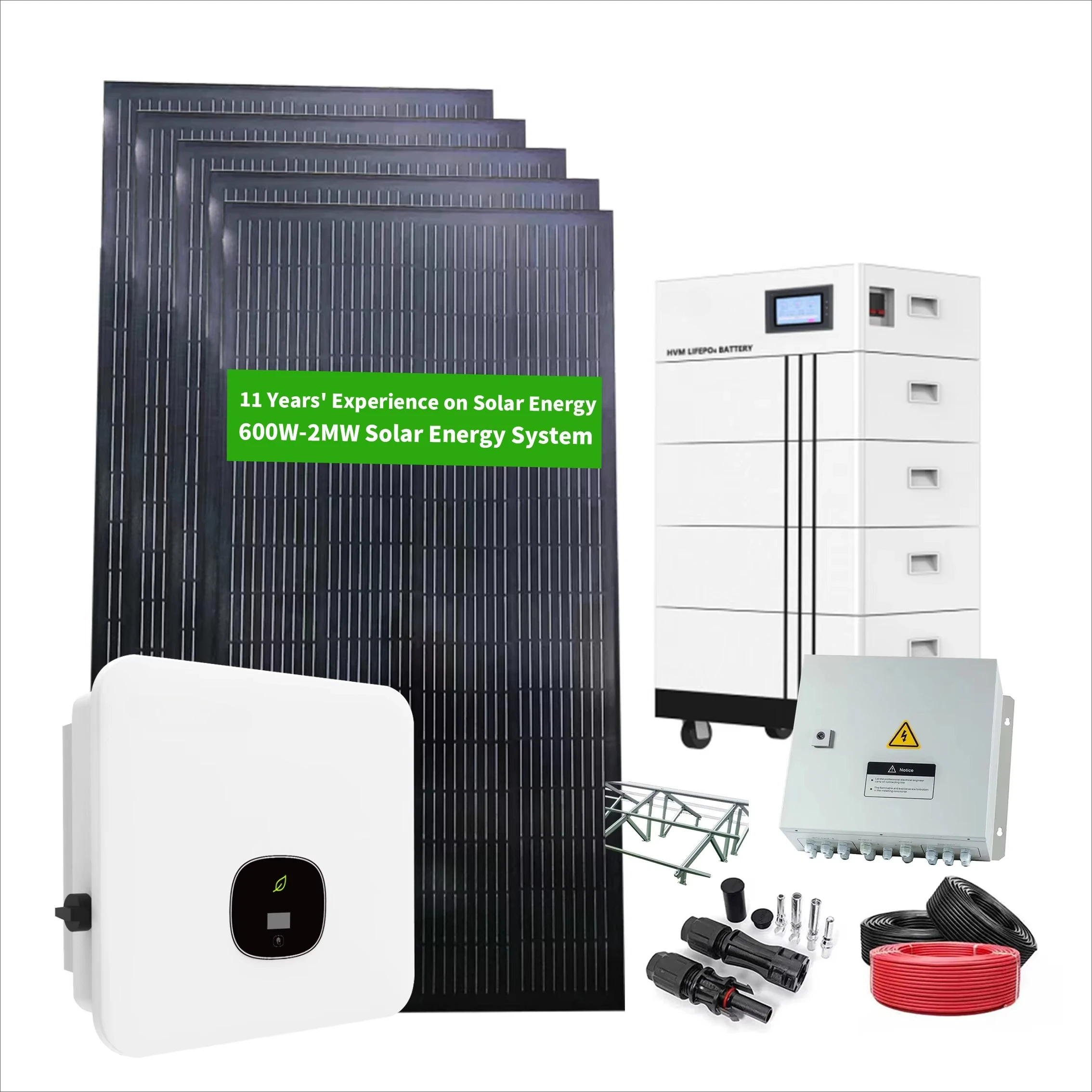 Photovoltaic with Storage Renewable Energy Supply Solar Panels & Battery Hybrid Solar Energy System 10KW 15KW