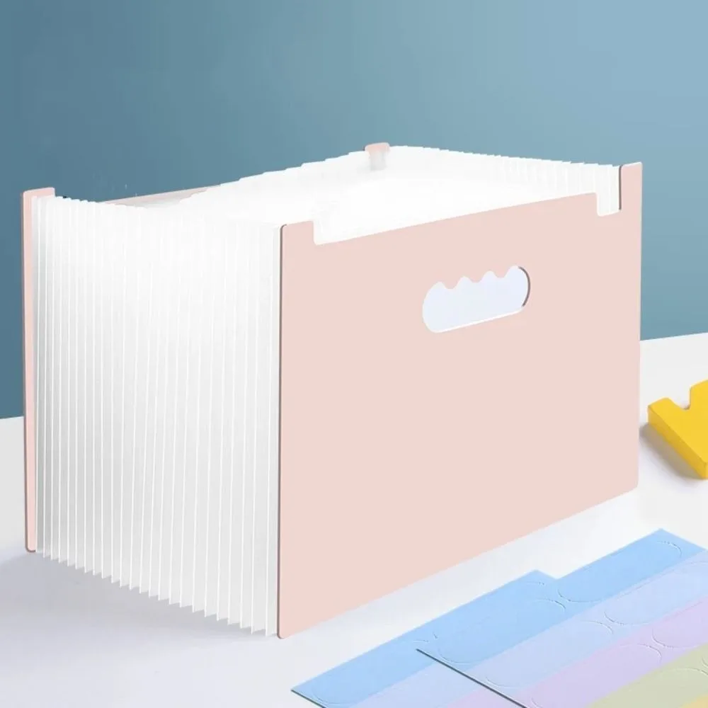 Multi-layer 25 Pockets File Folder Portable Waterproof A4 Expanding Organ Bag Large Capacity File Storage Paper Organizer