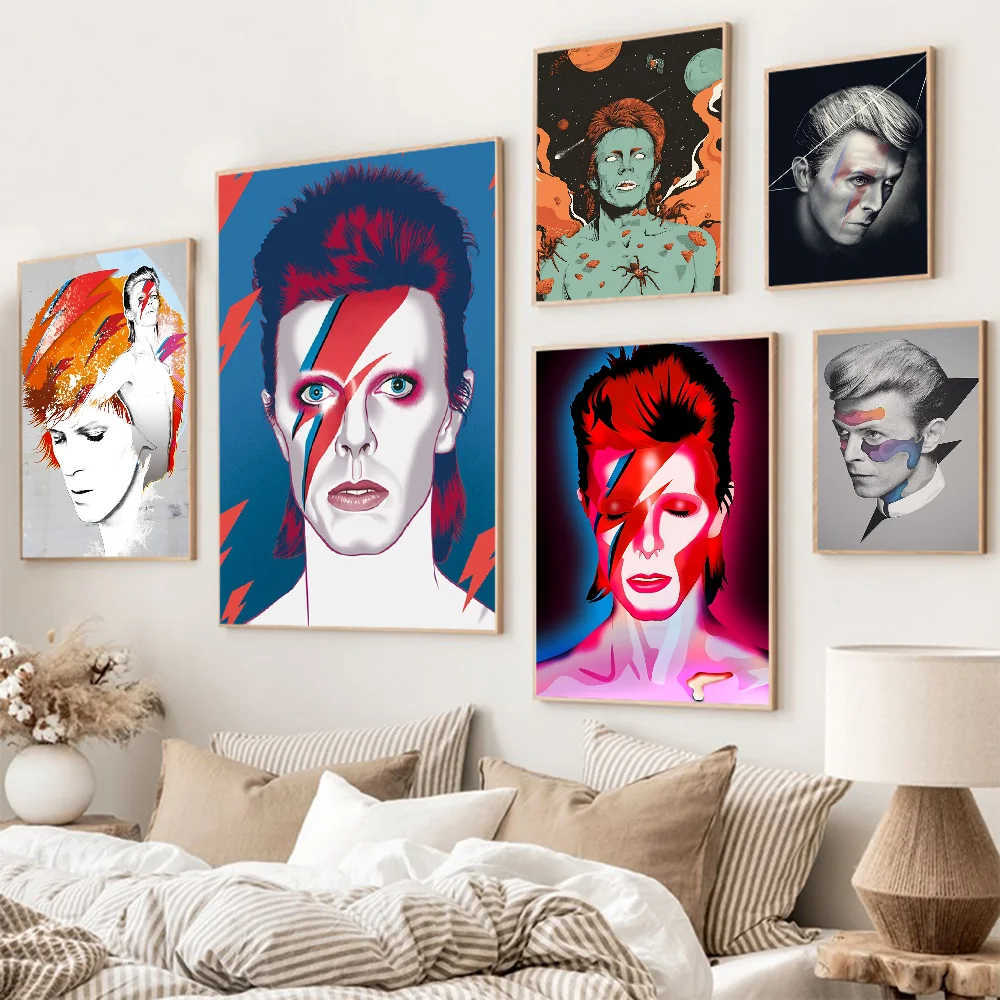 D-dAVID-BOWIE Art Printed Good Quality Prints And Posters Waterproof Paper Sticker Coffee House Bar Posters Wall Stickers