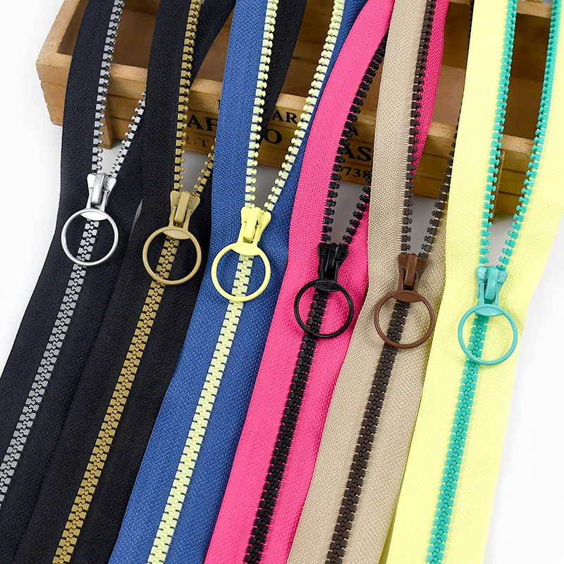

1-3Yards 5# Resin Zippers with Coil Zipper Pull Head for Backpack Jacket Coat Zips Repair Kit DIY Garment Sewing Accessories
