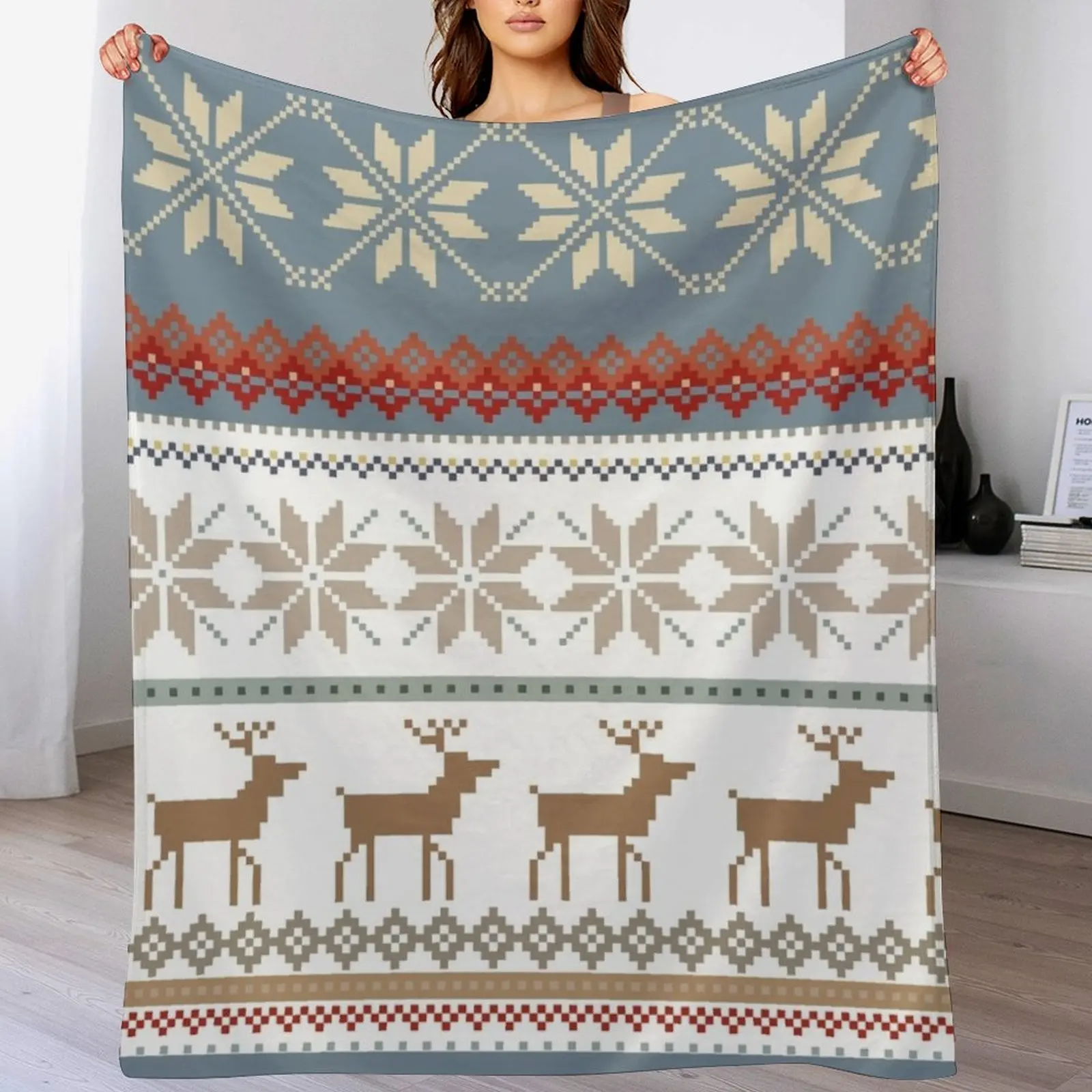 FAIR ISLE Throw Blanket christmas gifts heavy to sleep Blankets