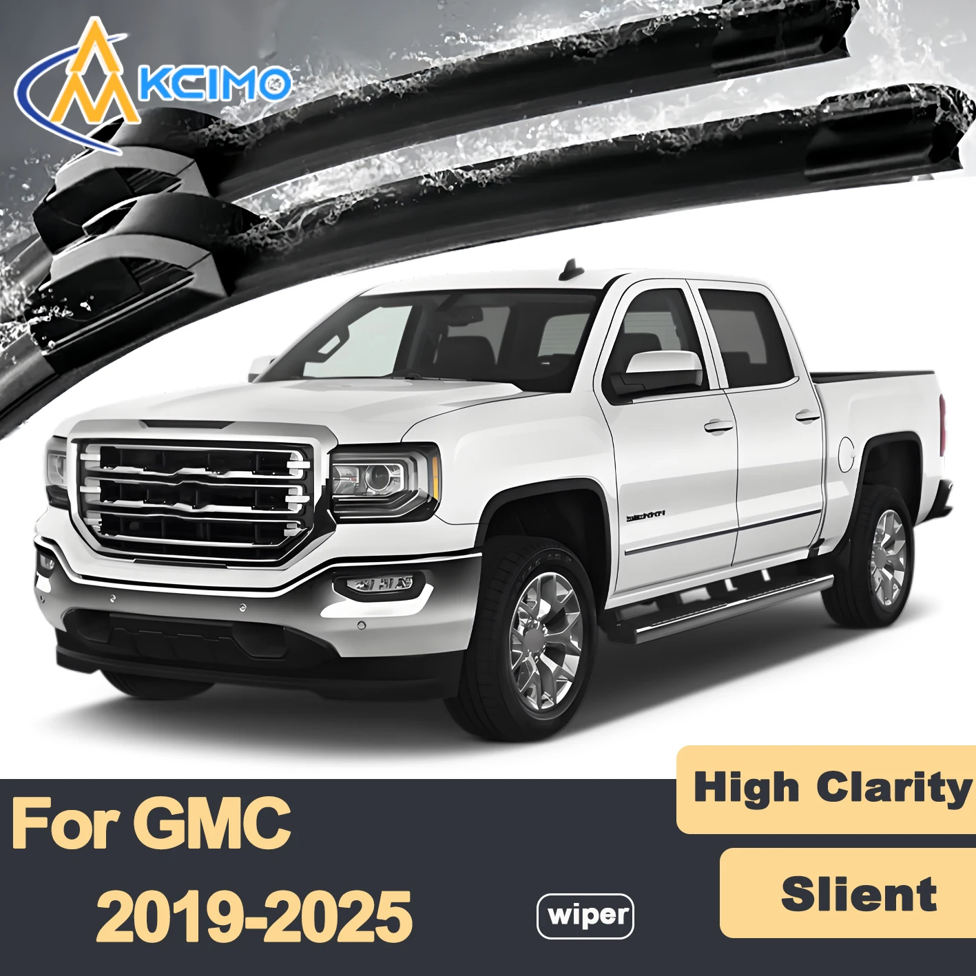 

Резиновые прочные бесшумные щетки стеклоочистителя премиум-класса, 2 шт. для GMC Sierra GMT T1XX 2019-2025 Chevrolet Silverado