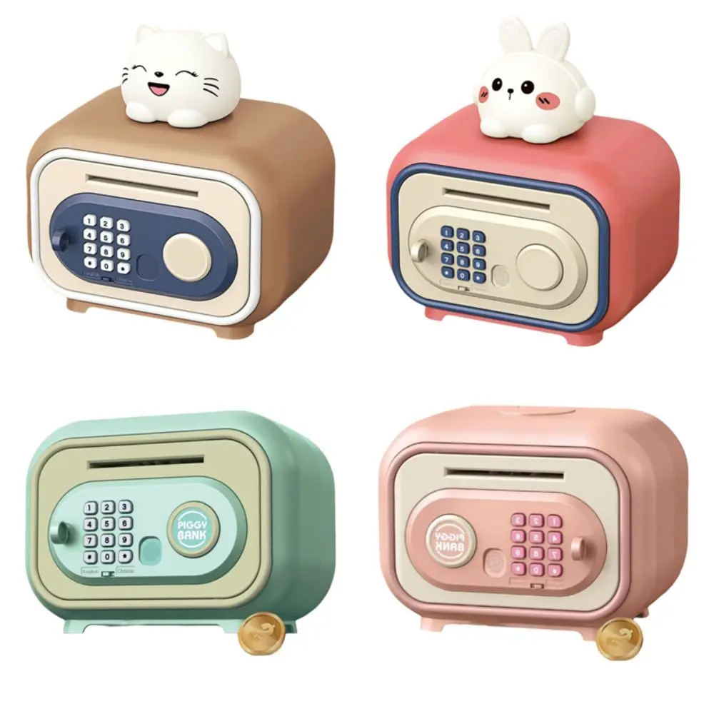 Cartoon Met Muziek Spaarpot Vingerafdruk Wachtwoord Plastic Geldbesparende Doos Batterij ATM Gift Spaarpot Thuis