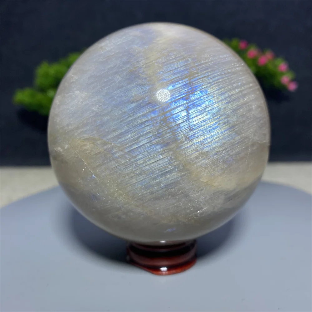 

800g High Quality Natural Crystals Moonstone Ball Flash Polished Mineral Energy Sphere Gemstones Minerals Wicca Spiritual Reiki