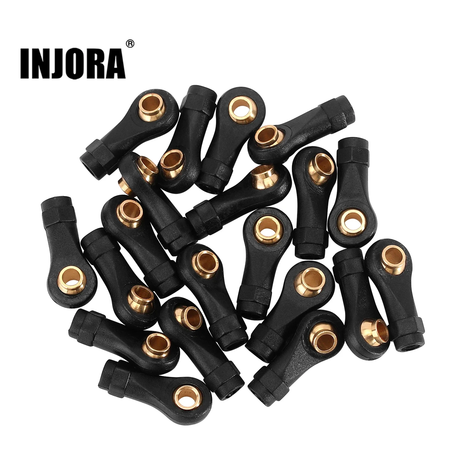 INJORA 20Pcs Plastic Rod Ends with Brass Link Balls for 1/18 RC Crawer TRX4M Upgrade