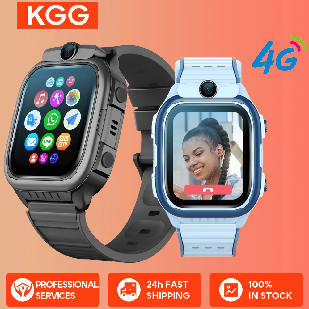 KGG 4G Kids Smart Watch Video Call Phone Watch GPS Tracker SOS Call Back Monitor Smartwatch Children Alarm Clock for Students.