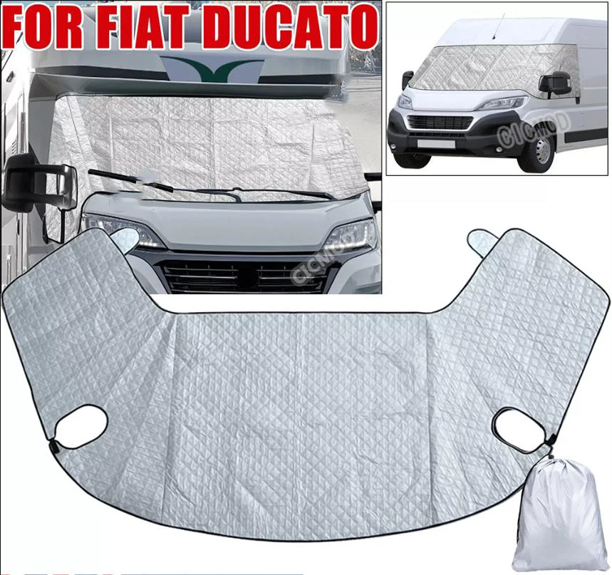 Windshield Sunshade For Fiat Ducato Peugeot Boxer Citroen Relay Motorhome Thermal Windscreen Screen Cover Wrap Black Out Blinds