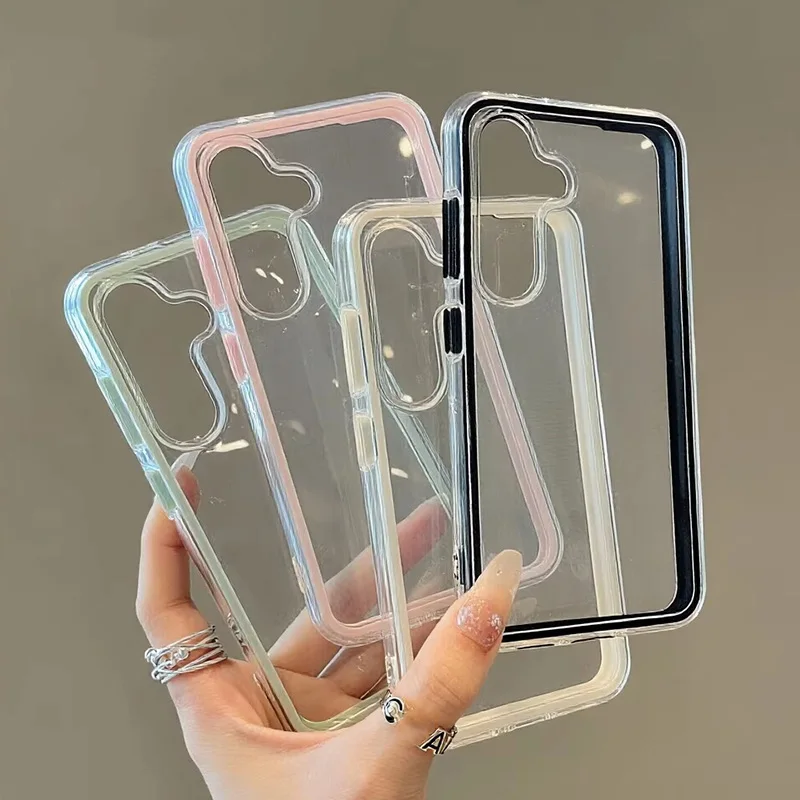 Candy Color Transparent Phone Case For Samsung S26 S25 S24 S23 S22 Ultra Case A57 A16 A56 A17 A37 A26 A55 A07 Shockproof Cover