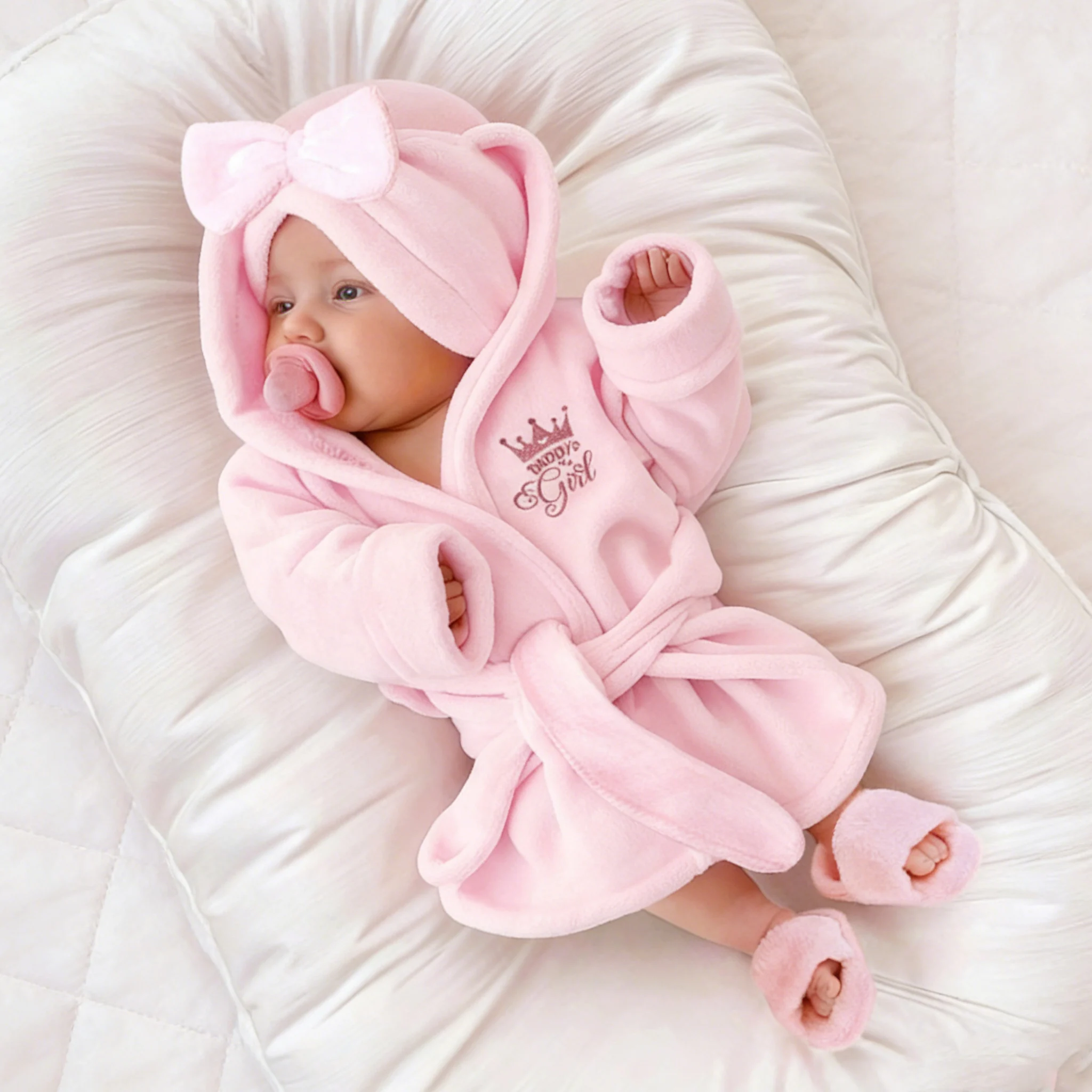 Newborn Photography Props Bathrobes Bath With Belt Shower Cap Outfit Photo Props for Infant Boys Girls Shoot  Accessories-HD image 2