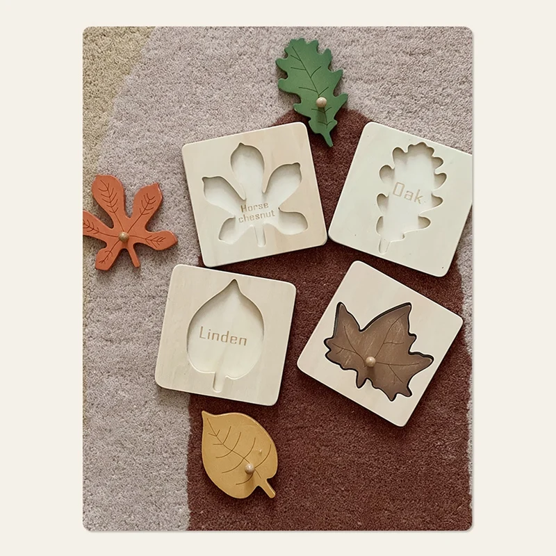 Leaf Puzzle Hand-Grabbing Jigsaw Puzzle Children's Educational Early Education Cognitive Toy