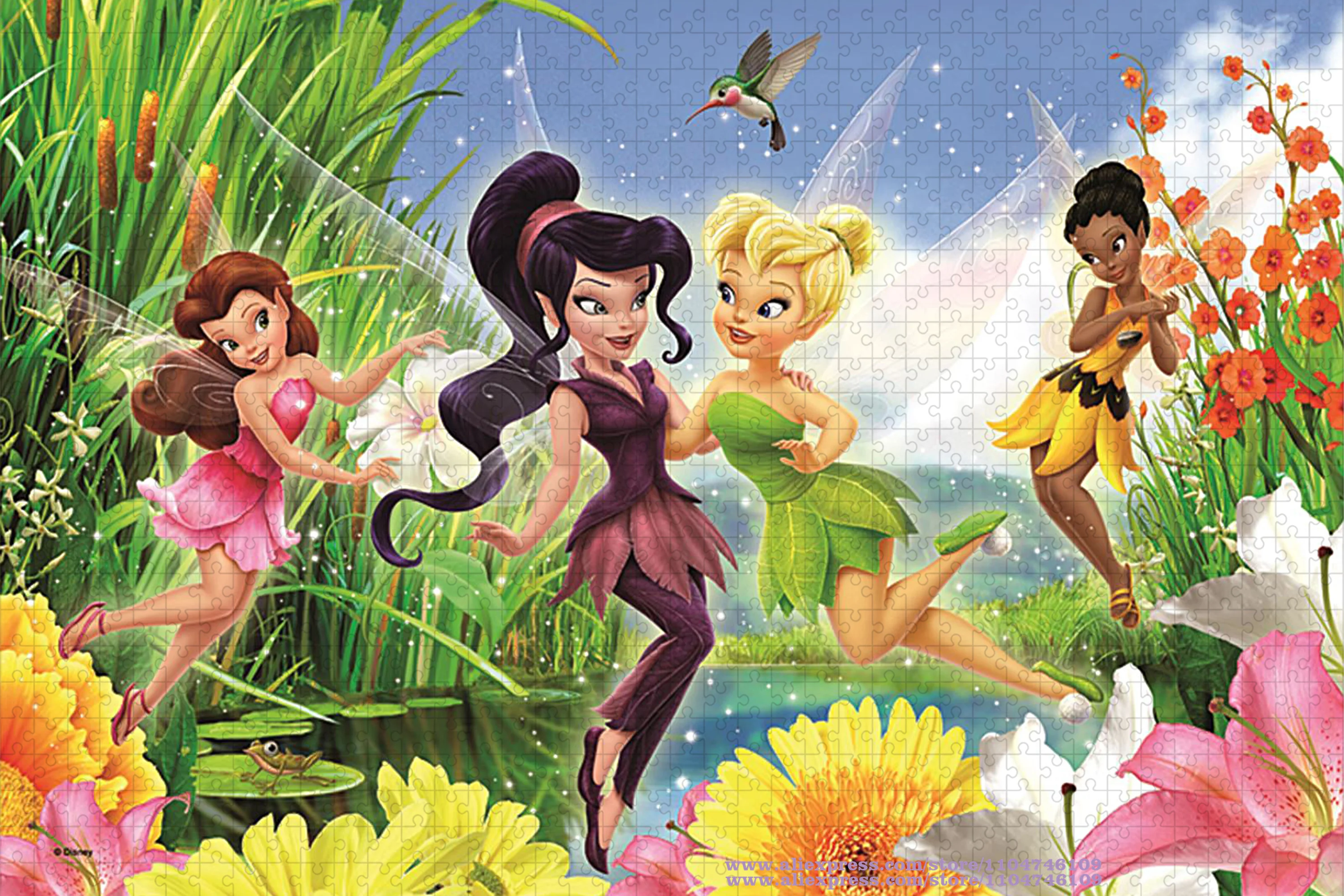 Puzzle Disney Kraina Czarów Dzwoneczek 108/200/300/500/1000/1500 Elementów Puzzle Logiczne Ręcznie Robione Puzzle DIY Dekoracja Domu