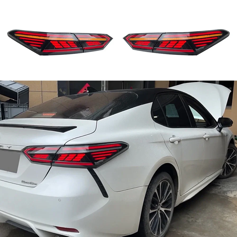 Car LED Taillight Assembly Fit For Toyota Camry 8th 2019-2023 Rear Driving Light + Brake + Reverse Lamp +Turn Signal Light