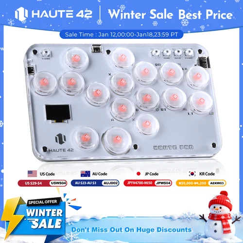 Controlador Arcade Hitbox Haute42, Joystick para PC, teclado controlador Hitbox para Ps4/Switch/Steam Arcade Fighting PC