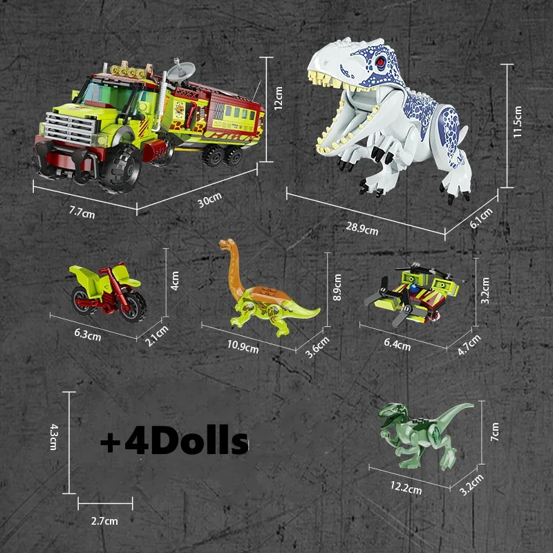 Jurassic Dinosaur Building Blocks Adventure Team Dinosaur Scene Puzzle Assembly Building Blocks Model Toy Gift