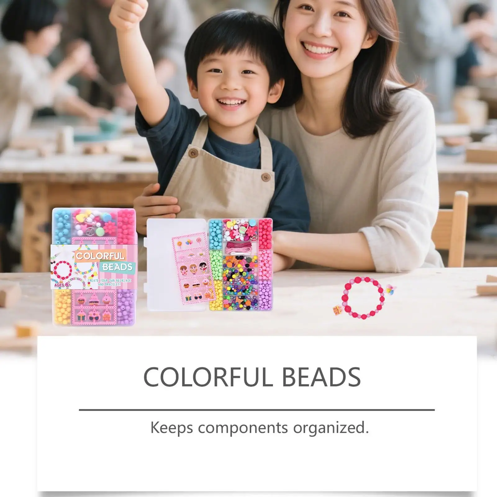 Armband maken Kit Kralen Kralen Set voor armbanden Creatief knutselen Projectbenodigdheden Speelgoedset voor dochter Kinderen Peuter Jongens