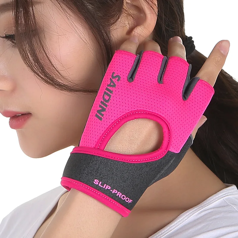 Bodybuilding Weightlifting Excise Sport Gloves Gym Breathable Anti Slip Gym Fingerless Glove Sports Fitness Glove for Women Men