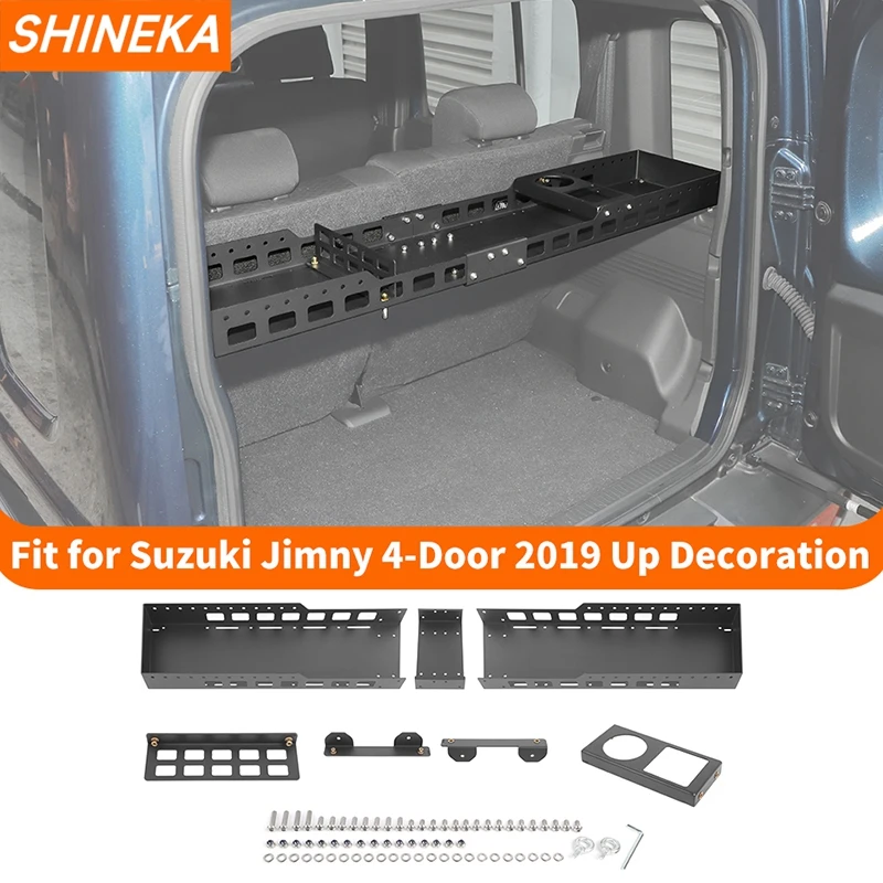 

SHINEKA автомобильный задний багажник, органайзер, кронштейн для Suzuki Jimny, 4-дверный 2019 2020 2021 2022 2023 2024 2025 Up
