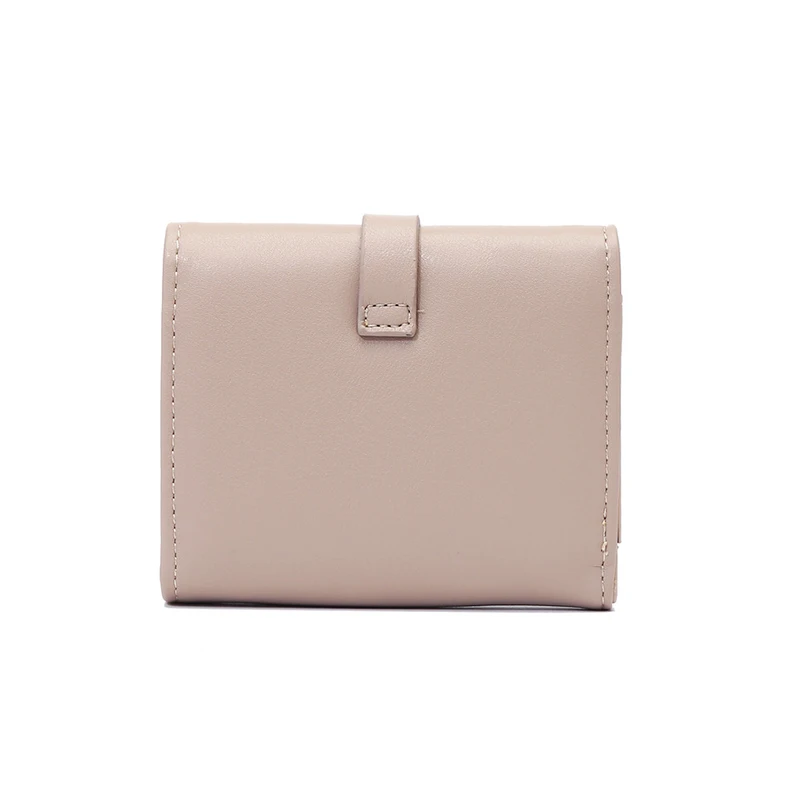 Purse women\'s new Japanese and South Korea small fresh PU simple fashion ladies short wallet multi-card niche teenage female stu