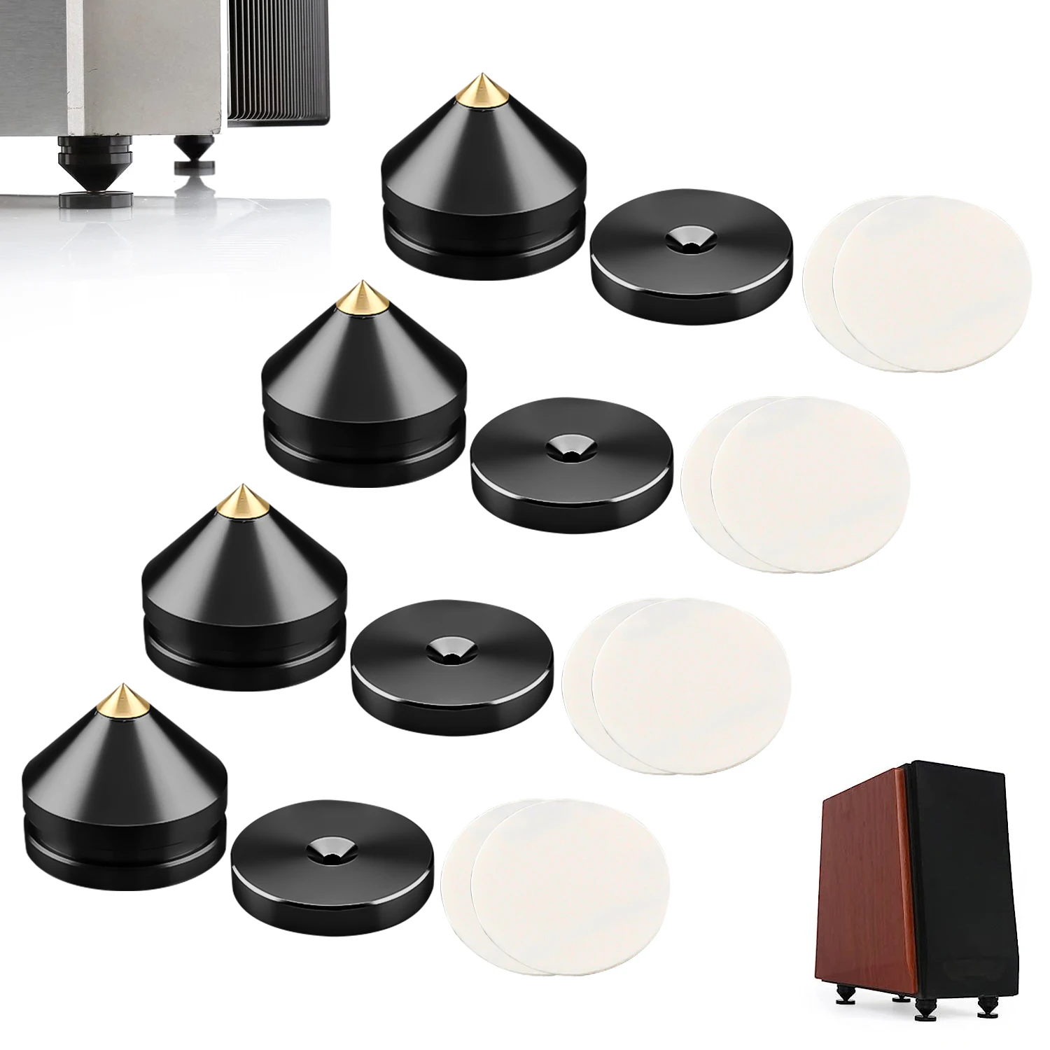 Audiocrast FT2023 4/8Sets speaker Stand Feet Foot Pad aluminium alloy metal Spikes Cone Floor Foot Nail M23*20