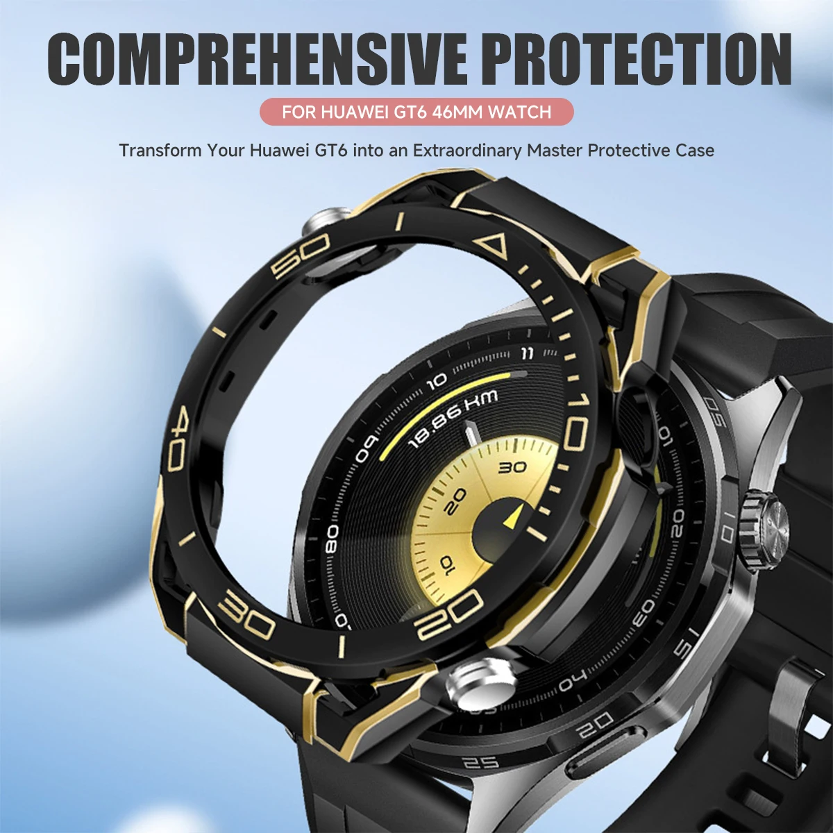 حافظة لهاتف هواوي ساعة GT 6/5/4 46 مللي متر واقي للشاشة حافظة ناعمة من البولي يوريثان غطاء ممتص للصدمات شامل لساعة GT5 Pro ملحقات
