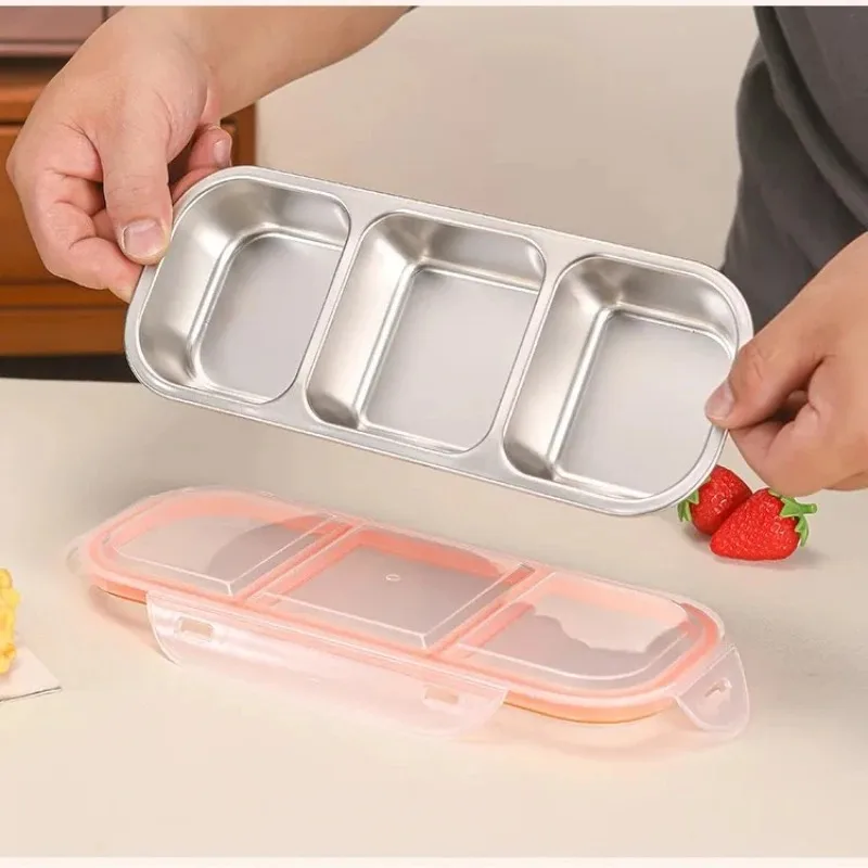 304 steel fresh-keeping box, bento box, high aesthetic lunch box, stainless steel lunch box with lid and partition lunch box