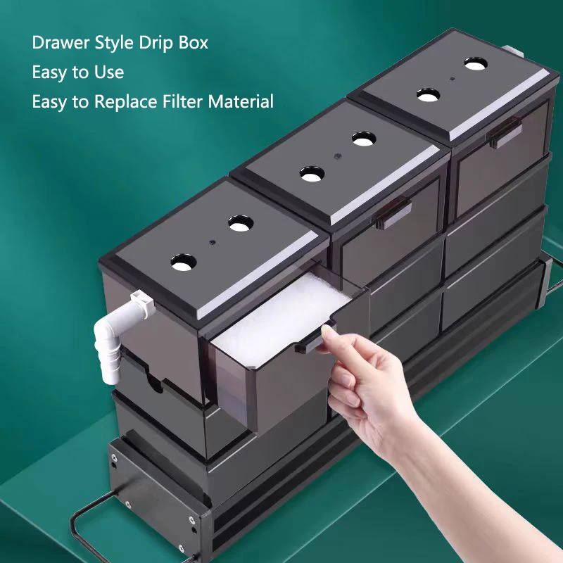 Fish Tank Top Drip Filter Box Plastic Filter Dry and Wet Separation Silent External Top Filter Box Aquarium Drip Accessories