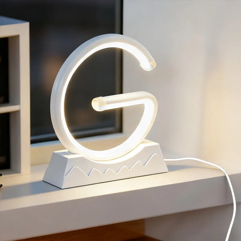 

LED G Shape Night Light USB Desk Lamp 5V 2W 60lm Warm White Modern Table Lamp for Bedroom Kids Room Decoration