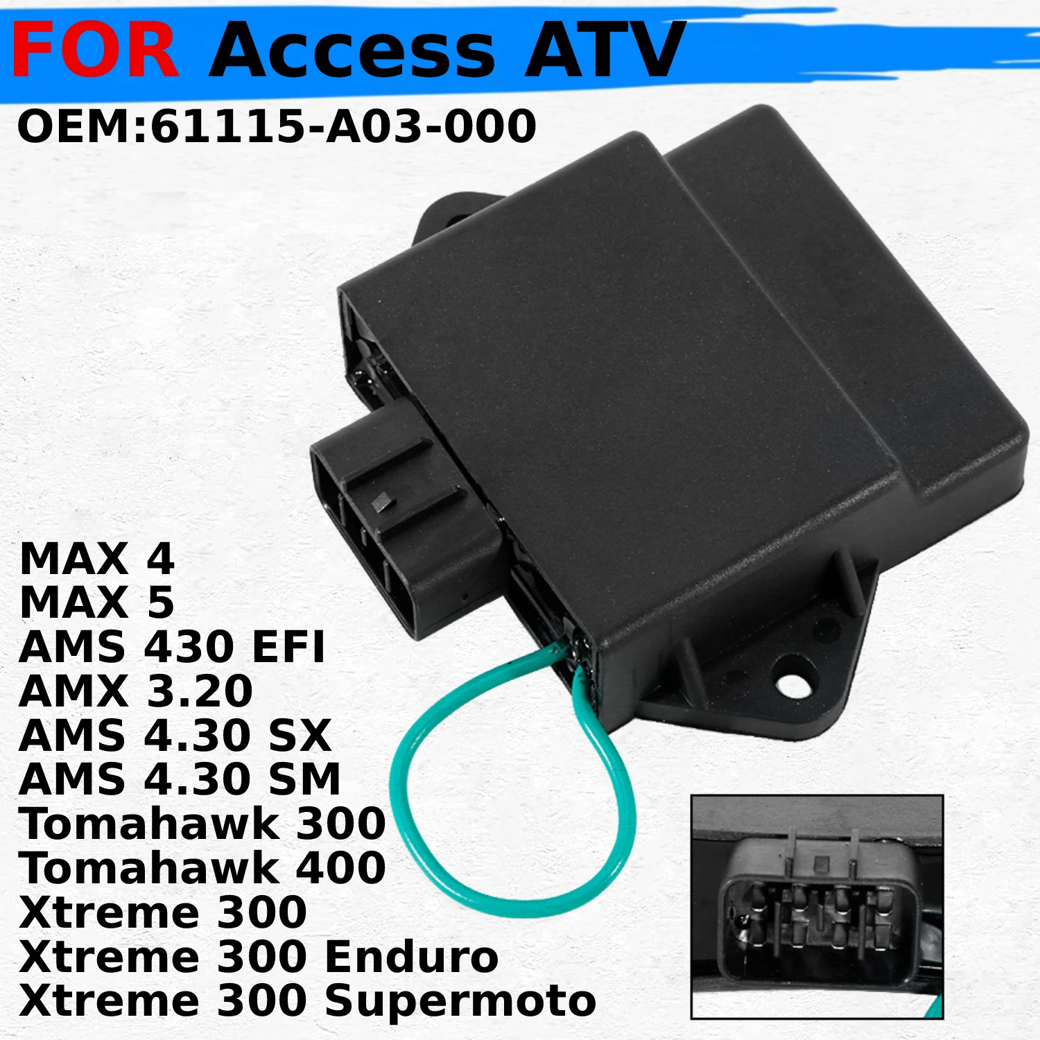 

CDI Box Ignitor Module Unit For Access ATV Tomahawk 300 400 / MAX 4 5 430 3.20 4.30 EFI SX / Xtreme 300 Enduro OEM:61115-A03-000