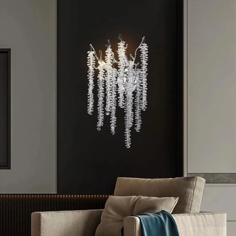 Luxury Gold Crystal Wall Lamp for Living Room Bedroom Kitchen Stairs Corridor Bedside K9 Crystal Branch Wall Light Lamps