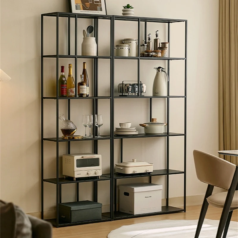 Simple Modern Shelf Shelf Wrought Iron Bookshelf Living Room Home Wall Floor Layer
