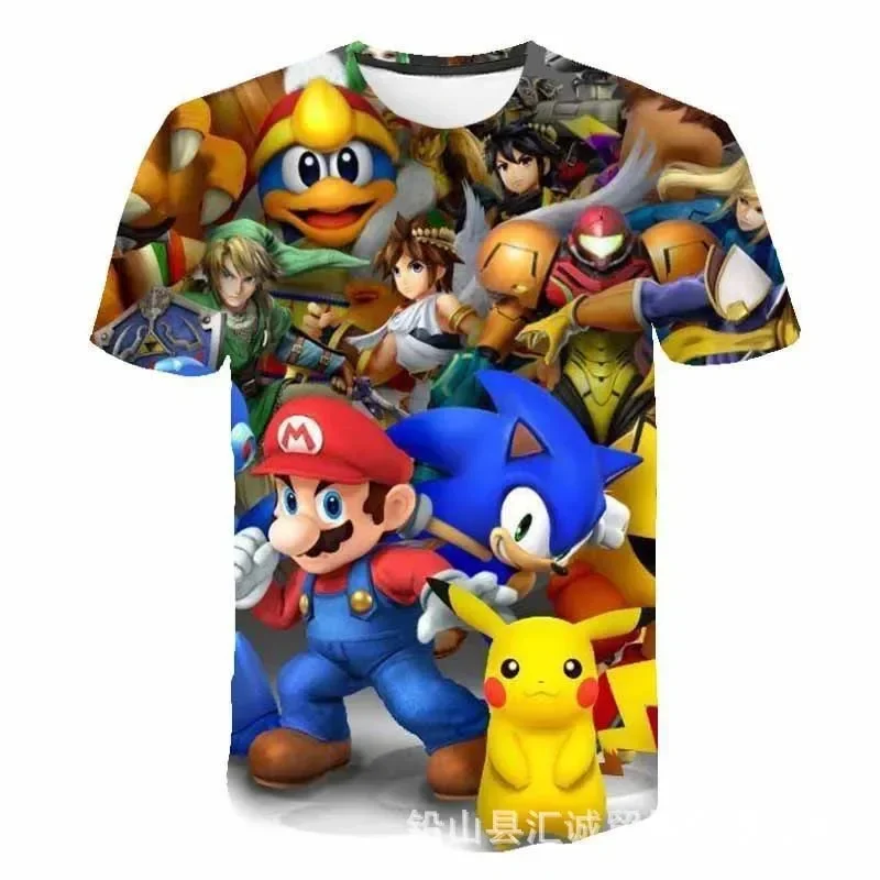 

Mario Game 3D Print Спортивная быстросохнущая дышащая детская футболка с милым рисунком Harajuku Street Повседневная футболка с короткими рукавами для мальчиков и девочек