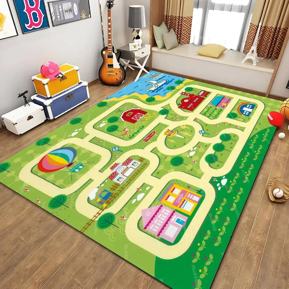 

Cartoon Children's Educational Games Floor Mat Printed Large Carpets Living Room And Bedroom Carpets Bathroom Anti Slip Door