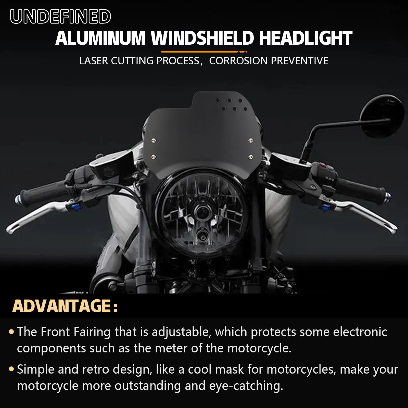 Universal Motorcycle Windshield Windscreen Wind Deflector Round Headlight For Husqvarna For Yamaha XSR For Royal Enfield Triumph