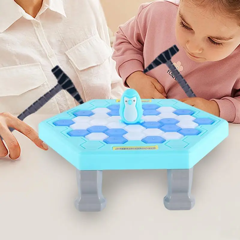 Penguin Knocking Ice Toy Save Penguin Break Ice Board Game Interactive Toy Family Funny Game Preschool Game Table Puzzle For