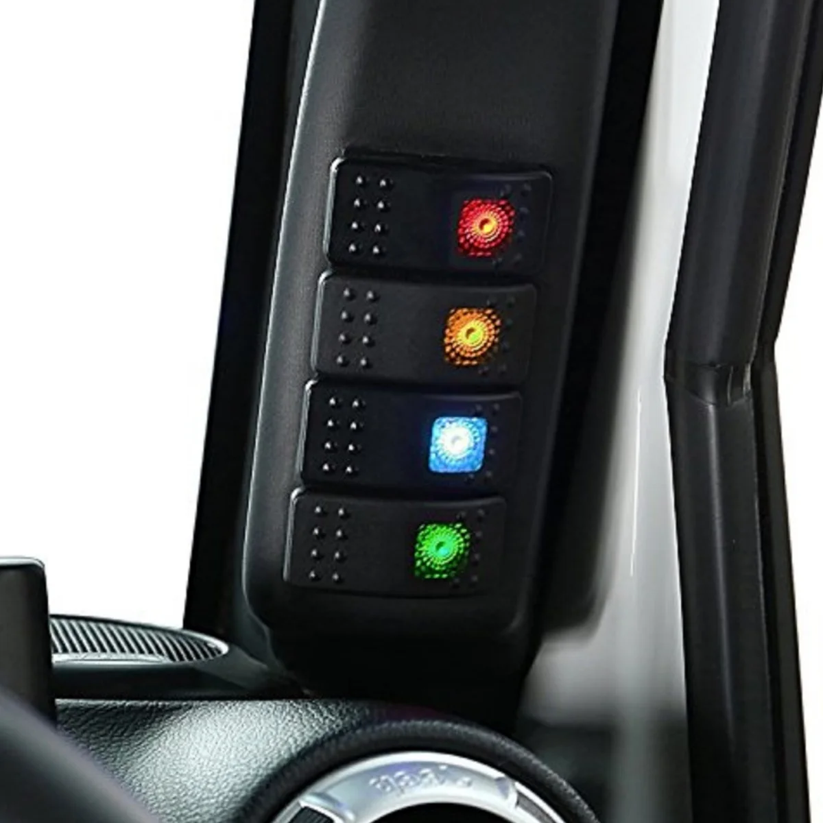 

Left side A-Pillar Switch Pod Panel 4 LED Rocker Switch (left-hand-drive model) J077